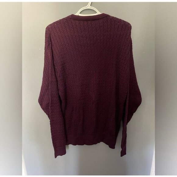 Vintage Bobby Jones Golf Sweater Purple Knit Long Sleeve Pullover Size Large - Picture 5 of 5